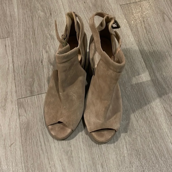 Sole society Womens heeled open toe cow suede bootie - Picture 1 of 7